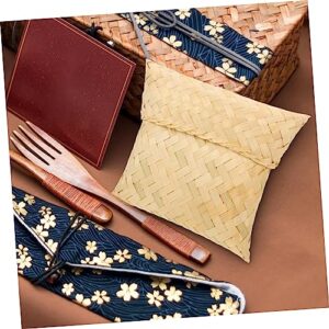 RORPOIR Bamboo Pillow Gift Box Trays Decorative Wedding Decor Woven Hamper Bamboo Woven Basket Bamboo Sticky Rice Serving Bread Basket Decorative Storage Baskets Storage Baskets Woven Food