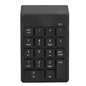 mini wireless numeric keypad, 2.4ghz wireless 18-key silent financial accounting number pad, for laptop, notebook, pc, desktop (black)