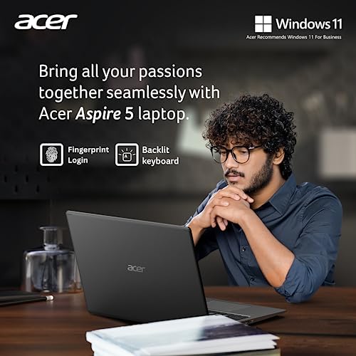 Acer 2023 Newest Aspire 5 Slim Laptop, 15.6" Full HD Display, 12GB RAM, 512GB SSD Storage, AMD Ryzen 4-Core Processor, Backlit Keyboard, Fingerprint Login, HDMI, Ethernet Port, Type-C, Windows 11 S