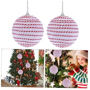 BESTOYARD 2pcs Christmas Balls Nativity Ornaments Christmas Balls Decorations Christmas Hanging Bauble Prom Decorations Christmas Decor White Decorations Christmas Pendant Ornaments 8 Cm