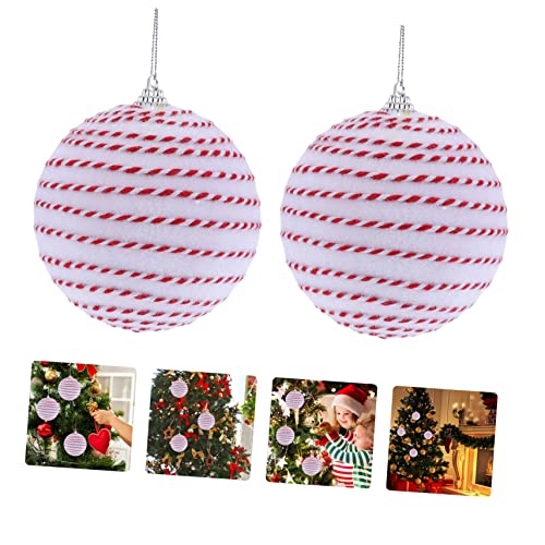 BESTOYARD 2pcs Christmas Balls Nativity Ornaments Christmas Balls Decorations Christmas Hanging Bauble Prom Decorations Christmas Decor White Decorations Christmas Pendant Ornaments 8 Cm