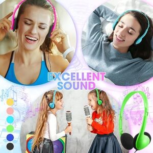 24 Pcs Headphones Bulk Classroom Headphones Adjustable over Head Earphones Wired Kids over Ear Headset with 3.5 mm Headphone Plug for School Classroom Airplane Students Children Adults (Classic Color)