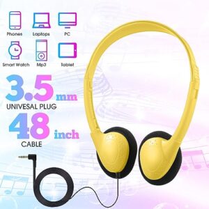 24 Pcs Headphones Bulk Classroom Headphones Adjustable over Head Earphones Wired Kids over Ear Headset with 3.5 mm Headphone Plug for School Classroom Airplane Students Children Adults (Classic Color)