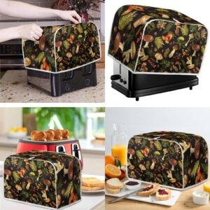 Jiueut Mushroom Leaf Toaster Cover 4 Slice Bread Toaster,Waterproof Stand Mixer Dustproof Cover Blender Covers Kitchen Small Appliance Cover Anti Fingerprint Protection