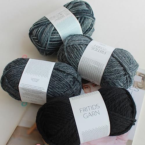 Yarn Ave 100% Norwegian Wool Chunky Woollen Yarn, Thick Warm Knitting Yarn for Heavy Cardigan Pullover Winter Sweater Felting 50g/1.76oz 70 Meters (#1055)