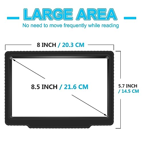 5X Full-Page Magnifying Glass for Reading, Large Hand Reading Magnifier for Seniors and Low Vision Person