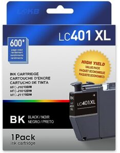 black lc401xl ink cartridges for brother printer for brother ink cartridges lc401 black brother lc401 ink cartridges work with brother mfc-j1010dw ink cartridges mfc-j1012dw mfc-j1170dw