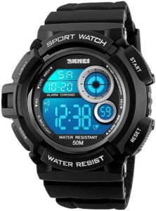 fanmis mens military multifunction digital led watch electronic waterproof alarm quartz sports watch (u black)