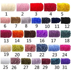 Velvet Chenille Yarn for Hand-Knitted Medium Thick Faux Wool Crochet Thread DIY Craft Scarf Sweater Knitting Supplies Yarn for Knitting Blankets