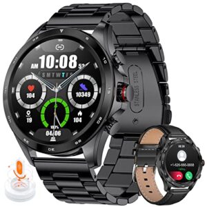 lige smart watch for men(answer/make calls), 1.32" fitness tracker with heart rate sleep spo2 monitor,ip67 waterproof,activity trackers and smartwatches for ios and android phones(all black)