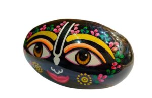 katyayni painted shaligram stone for pooja (colored)