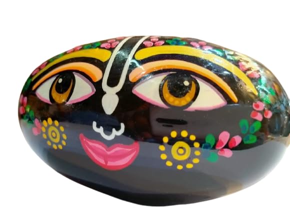 Katyayni Painted Shaligram Stone for Pooja (Colored)