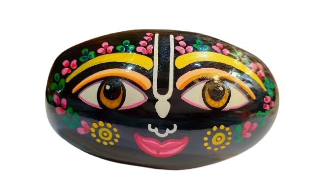 Katyayni Painted Shaligram Stone for Pooja (Colored)