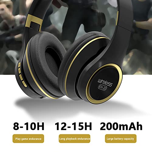 Over-Ear Headphones Wireless Bluetooth Retractable Noise Cancelling Headphones with Built-in Mic Head-Mounted Headphones Wireless Headphones Hifi Stereo, Support Connecting Audio Cable Cool Stuff