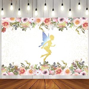 floral fairy butterfly photography backdrops girl princess wonderland photo background spring pink gold flower princess decor happy birthday party banner baby shower 71x44 inch polyester fabric