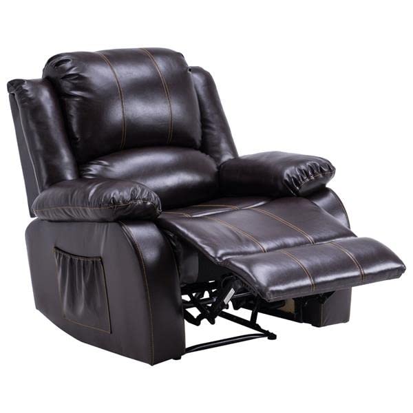 ZYJBM Electric Lift Function Recliner Massage Chair Dual Motor Dark Brown Comfortable&Durable Fabric PU Easy Adjustment