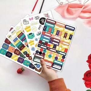 daily planner stickers inspirational planning stickers 4 sheets 206pcs writeable productivity stickers ideal for business notes meetings,calendars,to do list
