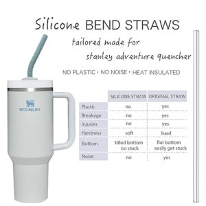 Tegion Pastel Color 14 Inch Extra Long Silicone Replacement Bent Straw for 40 oz Stanley Cup, Reusable Flexible Tall Drinking Straw for Quencher Tumbler with Handle,64 oz/1 Gallon Water Bottle-6 pack