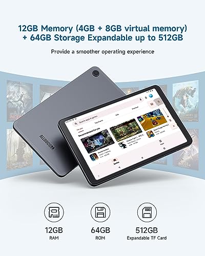ALLDOCUBE Android 13 Tablet 1200 * 1920 in-Cell 8.4 inch Tablet 8-core Gaming Tablet 12GB(4+8)+64GB 512GB Expandable WiFi Tablet iPlay 50 Mini Support 4G LTE Widevine L1 5MP/5MP Tablet for Kids Gray
