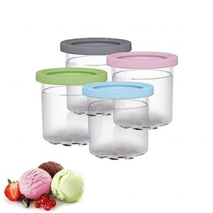 VRINO Creami Containers, for Ninja Creami Accessories,16 OZ Creami Pints Dishwasher Safe,Leak Proof for NC301 NC300 NC299AM Series Ice Cream Maker