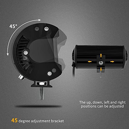 SAN YOUNG 7 Inch LED Tractor Work Lights, 120W 10000lm LED Light Bar Waterproof Combo Beam for ATV UTV SUV RV Truck Mower Golf Cart Pickup Boat, 2PCS