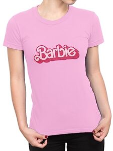 barbie t-shirt women | womens summer tops | pink graphic tees for women | pink l