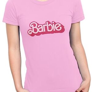 Barbie T-Shirt Women | Womens Summer Tops | Pink Graphic Tees for Women | Pink L