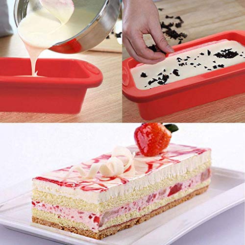 Baking Mold,Cake Mould,Baking Baking Silicone Bread Loaf Cake Mold Non Stick Bakeware Baking Pan Oven Rectangle Mould Non Stick Skillet Pan Pans (Color : Gr, Size : Rectangular) ( Color : Gr , Size :