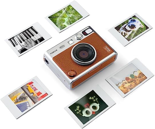 Fujifilm Mini EVO Hybrid Camera (Brown) Instant Film Camera Bundle with 40 Instant Film Sheets + 32GB microSD Memory Card + Small Padded Case + SD Card Reader + Extreme Electronics Cloth