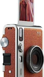 Fujifilm Mini EVO Hybrid Camera (Brown) Instant Film Camera Bundle with 40 Instant Film Sheets + 32GB microSD Memory Card + Small Padded Case + SD Card Reader + Extreme Electronics Cloth