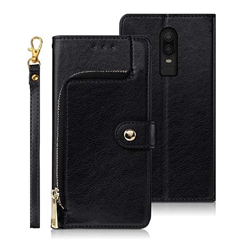 Arseaiy Case for OnePlus Nord CE2 Lite 5G/Oppo K10X 5G Flip Phone Case PU Leather Zipper Pocket Wallet Case Cover with Card Holder Kickstand Shell Black