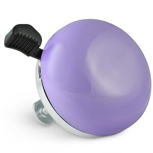 marque beach cruiser bike bell – classic bicycle bell design for adults and kids with traditional ring sound (purple)