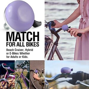 MARQUE Beach Cruiser Bike Bell – Classic Bicycle Bell Design for Adults and Kids with Traditional Ring Sound (Purple)