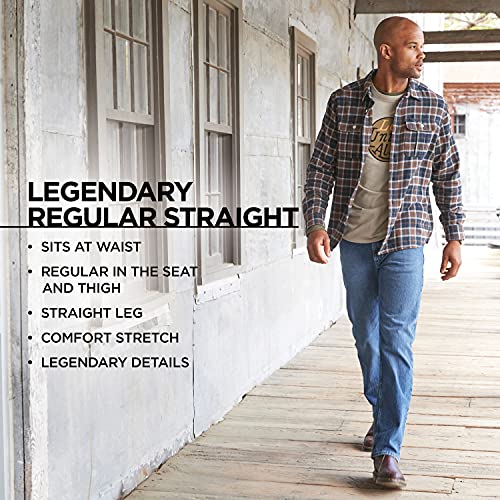 Lee Men's Legendary Regular Straight Jean, Overdye Black, 36W x 34L