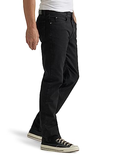 Lee Men's Legendary Regular Straight Jean, Overdye Black, 36W x 34L