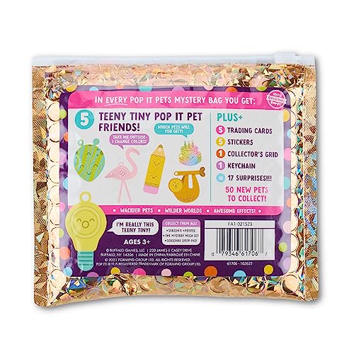 Pop It! Pets - Season 2 - The Ultimate Sensory Fidget Toy - Popping Bubbles and Adorable Characters - Collector map with Cards and Stickers from Buffalo Games