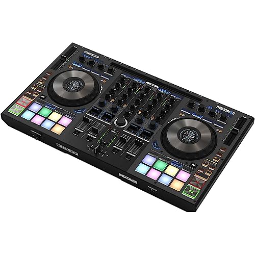 Reloop MIXON 8 Pro DJ Controller for Serato DJ and Algoriddim djay Software Bundle with Gator GMC-2222 Mixer Dust Cover, Polsen Studio Headphones, and 2x XLR-XLR Cable