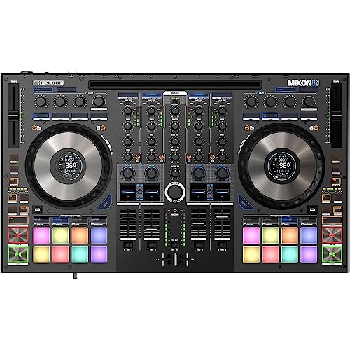 Reloop MIXON 8 Pro DJ Controller for Serato DJ and Algoriddim djay Software Bundle with Gator GMC-2222 Mixer Dust Cover, Polsen Studio Headphones, and 2x XLR-XLR Cable