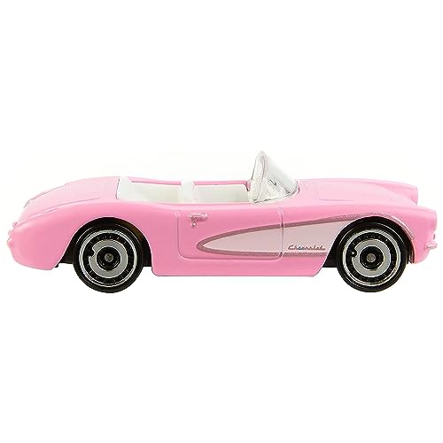 Mattel Hot Wheels Barbie The Movie Barbie 1956 Corvette Car Collectors Item with Movie Themed Packaging for Kids and Adults, Die-Cast Pink