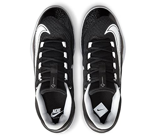 Nike Alpha Huarache Elite 4 Low DJ6521-011 Black-White Men's Metal Baseball Cleats 12 US