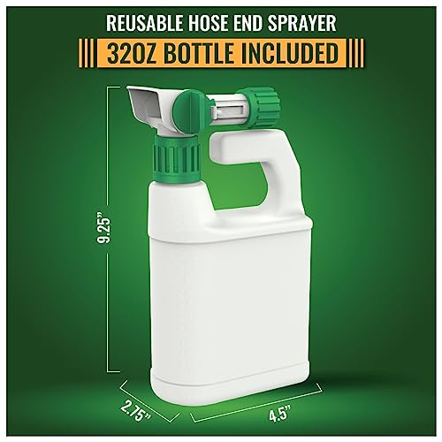 Refillable Hose-End Sprayer with 32oz Bottle, 20 to 1 Ratio, Garden Hose Fertilizer Dispenser, Easy to Use, Lawn Sprayer, Garden Sprayer, and More (Trifecta Natural: 32oz Hose Sprayer with Bottle)