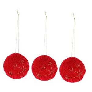 exceart 3pcs christmas felt balls christmas wreath mantel decorations for fireplace prom decorations christmas ball ornaments christams tree pom pom ball christmas tree ornament manual red