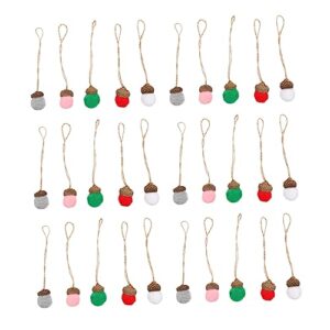 Garneck 24pcs Christmas Acorn Ball Christmas Decor Hand Decor Fake Acorn Felt Pom Pom Balls Christmas Hanging Acorn Balls Christmas Acorn Ball Ornaments Christmas Acorn Balls Pendants