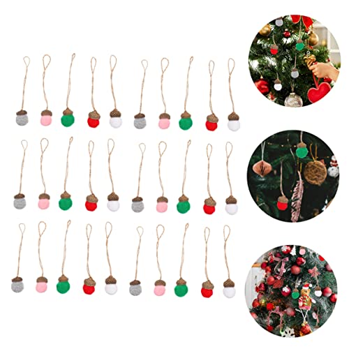 Garneck 24pcs Christmas Acorn Ball Christmas Decor Hand Decor Fake Acorn Felt Pom Pom Balls Christmas Hanging Acorn Balls Christmas Acorn Ball Ornaments Christmas Acorn Balls Pendants