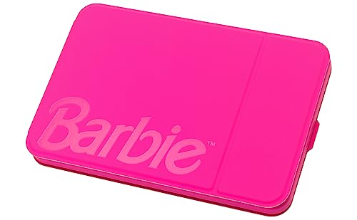 eKids Barbie Travel Mirror with Light and Adjustable Stand, Shatterproof Makeup Mirror with Rechargeable Battery, Designed for Fans of Barbie Accessories and Gifts