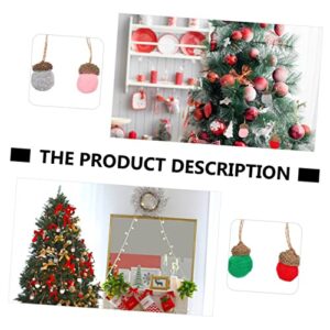 DECHOUS 24pcs Christmas Acorn Ball Hand Decor Christmas Decor Felt Balls Bulk Christmas Hanging Acorn Balls Christmas Tree Hanging Ornament Christmas Acorn Ball Pendant Material Manual