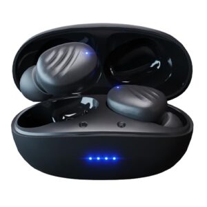 ijoy echo true wireless earbuds + charging case with 20 hours of playtime - bluetooth earphones with touch controls,hands free calling and built-in mic - auriculares bluetooth inalambricos (black)