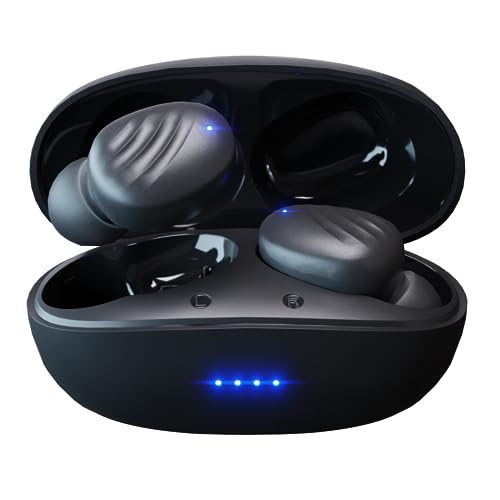 iJoy Echo True Wireless Earbuds + Charging Case with 20 Hours of Playtime - Bluetooth Earphones with Touch Controls,Hands Free Calling and Built-in Mic - Auriculares Bluetooth Inalambricos (Black)