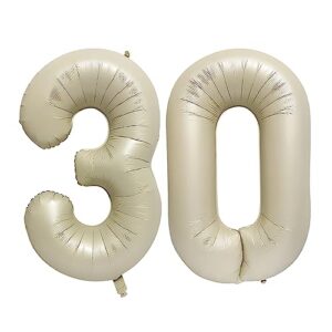 number 30 balloons 32 inch digital balloon alphabet 30 birthday balloons digit 30 helium balloons big balloons for birthday party supplies wedding bachelorette bridal shower, white number 30th