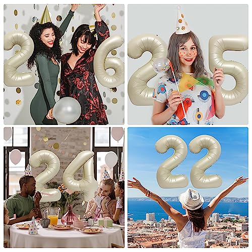 Number 30 Balloons 32 inch Digital Balloon Alphabet 30 Birthday Balloons Digit 30 Helium Balloons Big Balloons for Birthday Party Supplies Wedding Bachelorette Bridal Shower, White Number 30th